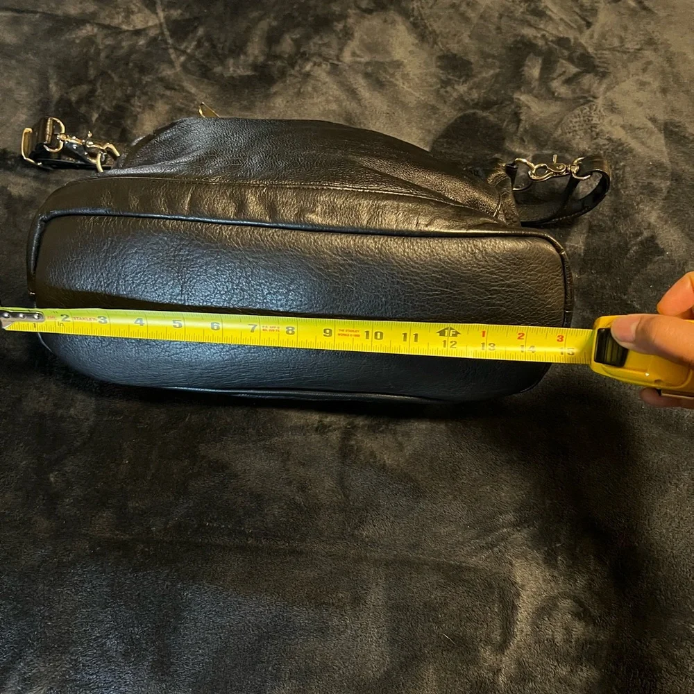 Vintage Oversized Leather Hobo Slouchy‎ Handbag Black